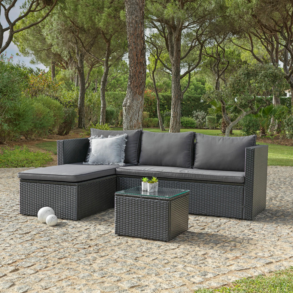 Ambia Garden TERASOVÁ SEDACÍ SOUPRAVA kov, plast, sklo, textil 1