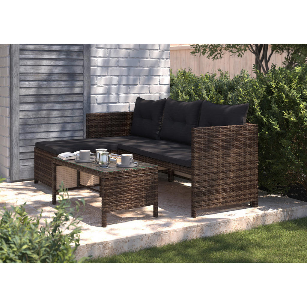 Ambia Garden TERASOVÁ SEDACÍ SOUPRAVA kov, plast, sklo