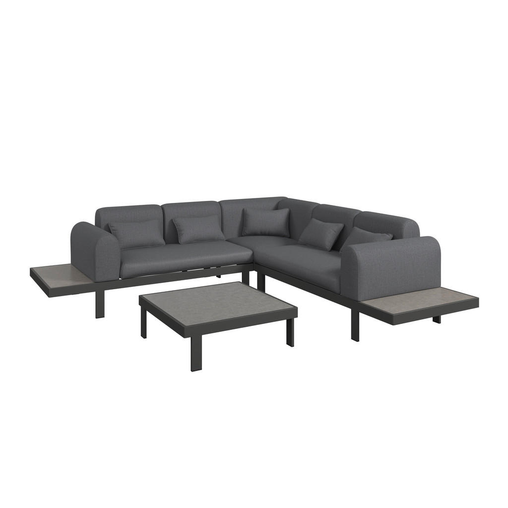Ambia Garden TERASOVÁ SEDACÍ SOUPRAVA kov, sklo, textil