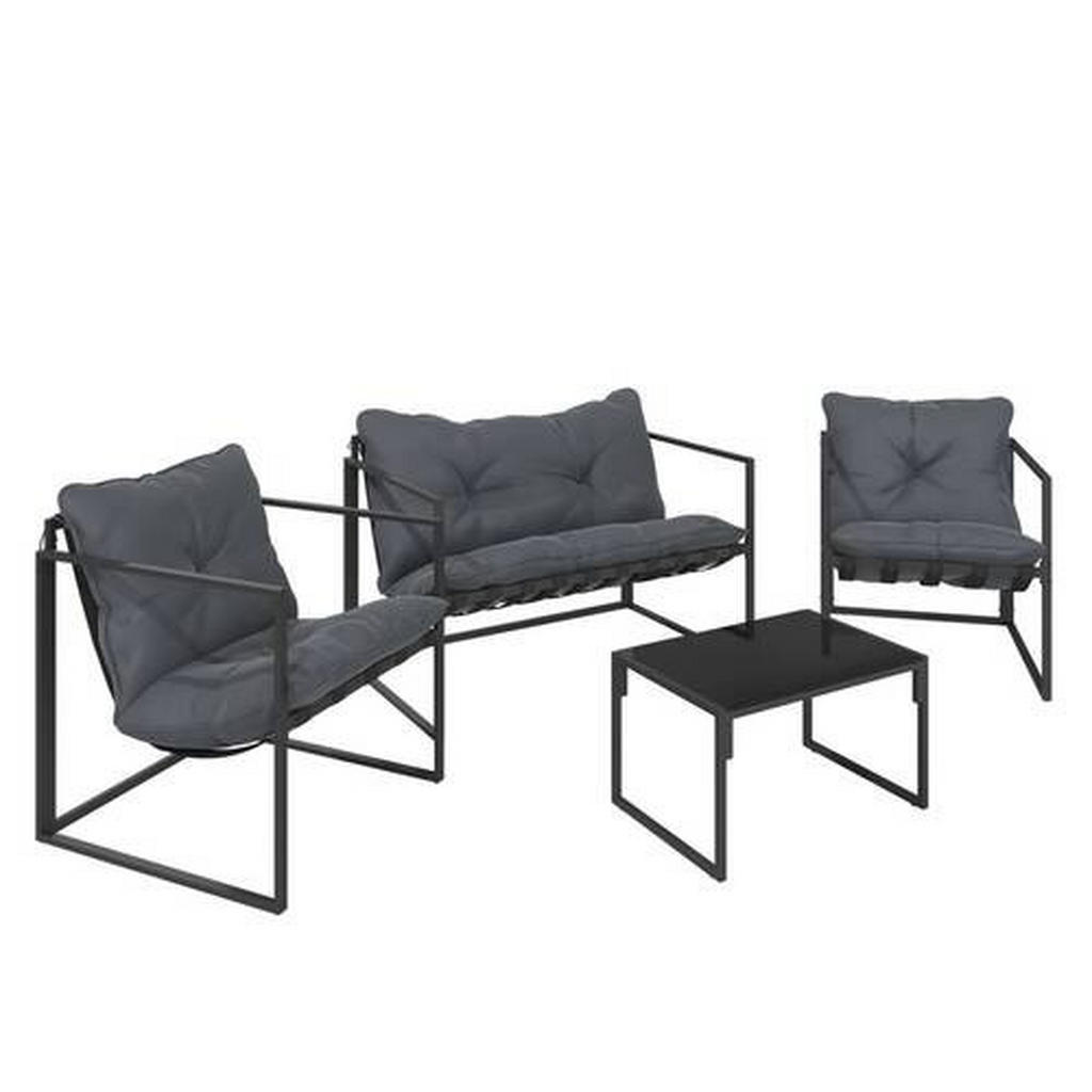 Ambia Garden ZAHRADNÍ JÍDELNÍ SET 4dílné, kov, sklo, textil