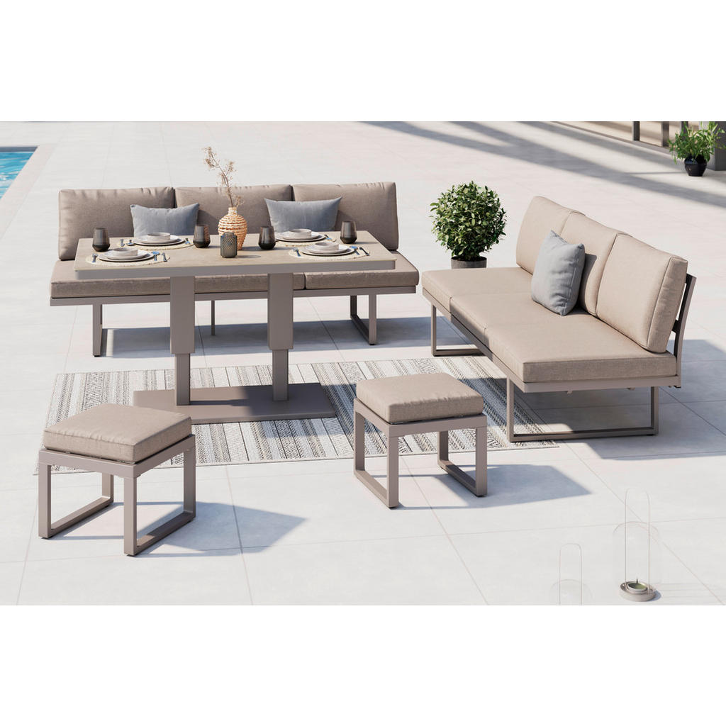 Ambia Garden ZAHRADNÍ JÍDELNÍ SET 5dílné, kov, sklo, textil