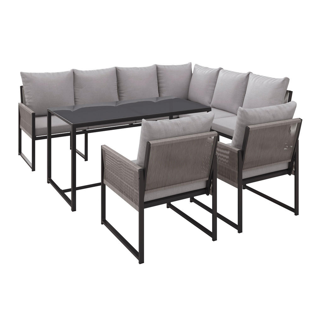 Ambia Garden ZAHRADNÍ SOUPRAVA 5dílné, kov, plast, sklo, textil