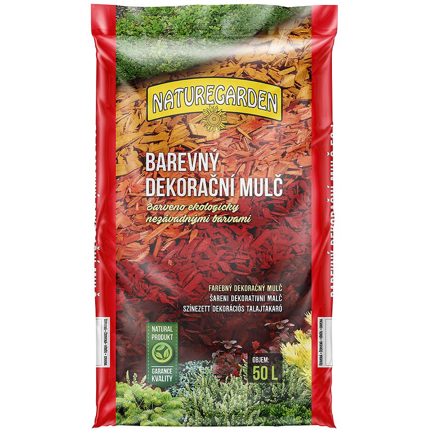 Barvený dekorační mulč červený 50l