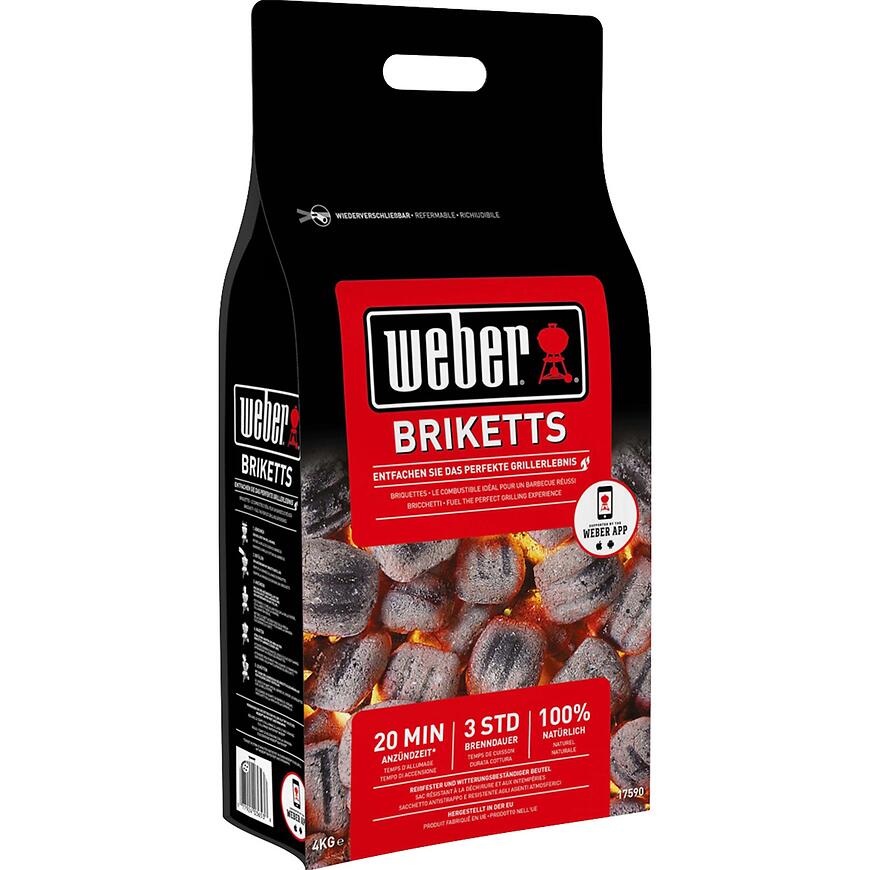 Brikety z dřevěného uhlí WEBER 4 kg