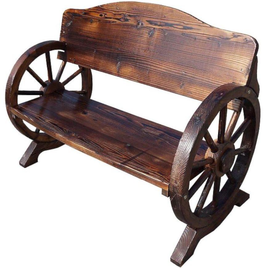 Dřevěná lavička s opěradlem