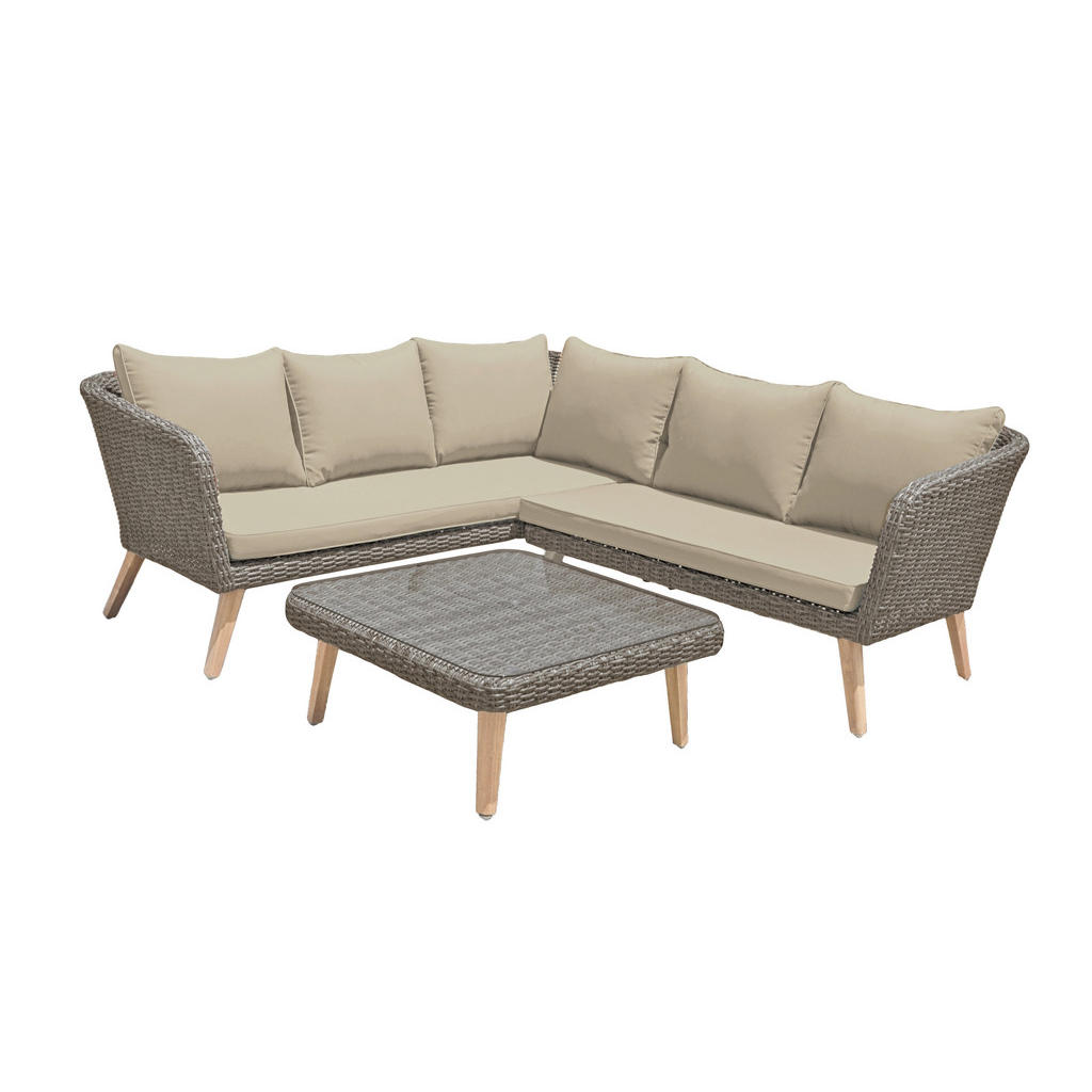 Gardenson TERASOVÁ SEDACÍ SOUPRAVA dřevo, kov, plast, sklo, textil