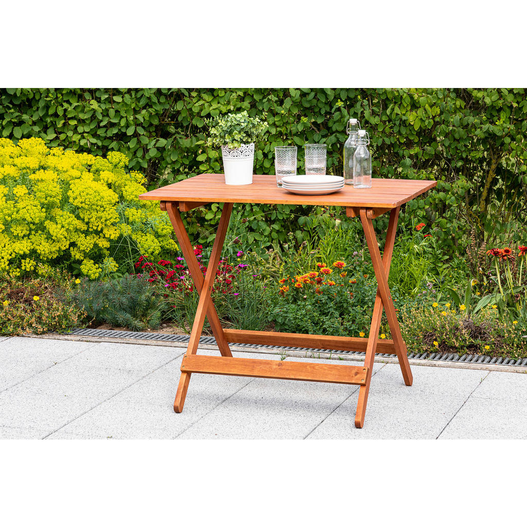 Gardenson ZAHRADNÍ SKLÁDACÍ STOLEK, dřevo, 90/72/60 cm