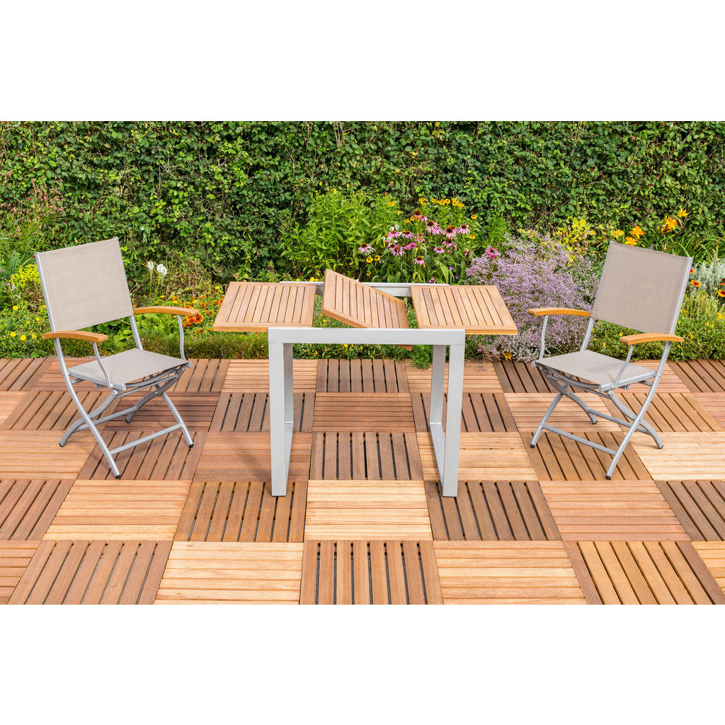 Gardenson ZAHRADNÍ STŮL, dřevo, kov, 80-120/74/70 cm