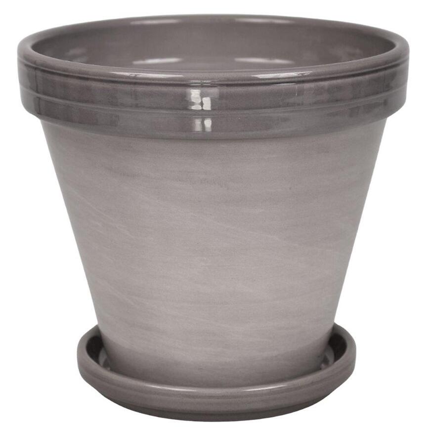 Květináč BLT šedý lazur 18 cm + podmiska 16 cm