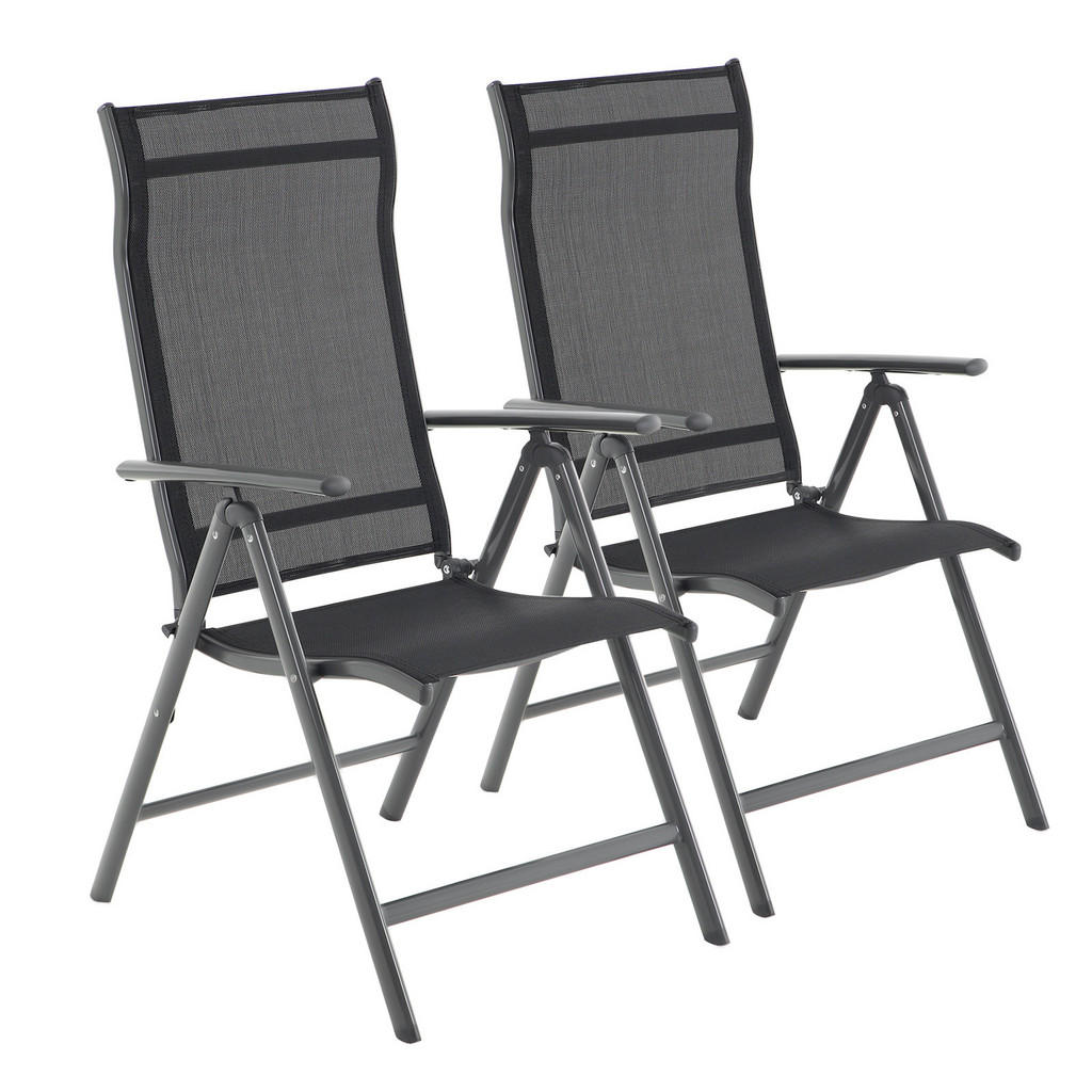 Modante SADA ZAHRADNÍ SKLÁDACÍ KŘESLA kov, textil