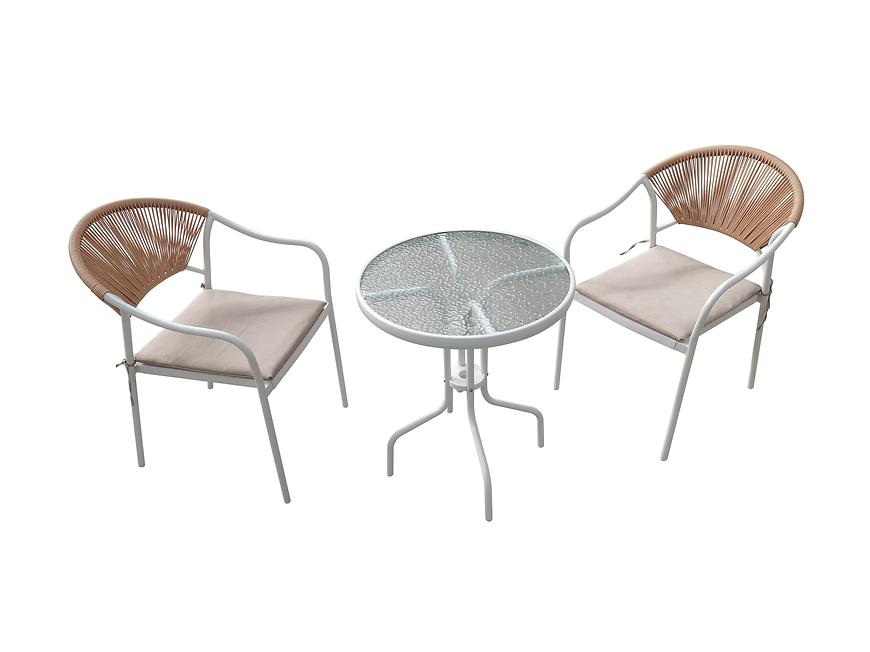 Set zahradního nábytku Bistro bílá/béžová