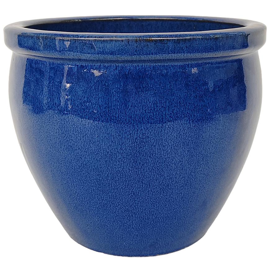 Tmavěmodrý keramický květináč