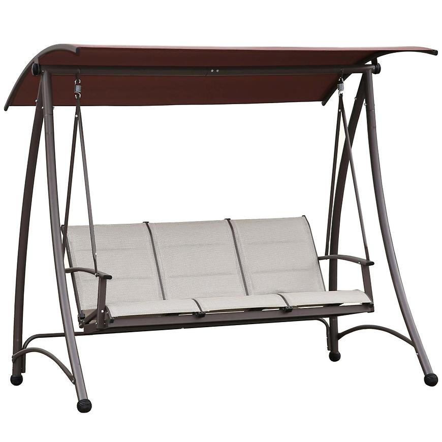 Zahradní houpačka hnědá  3-místná