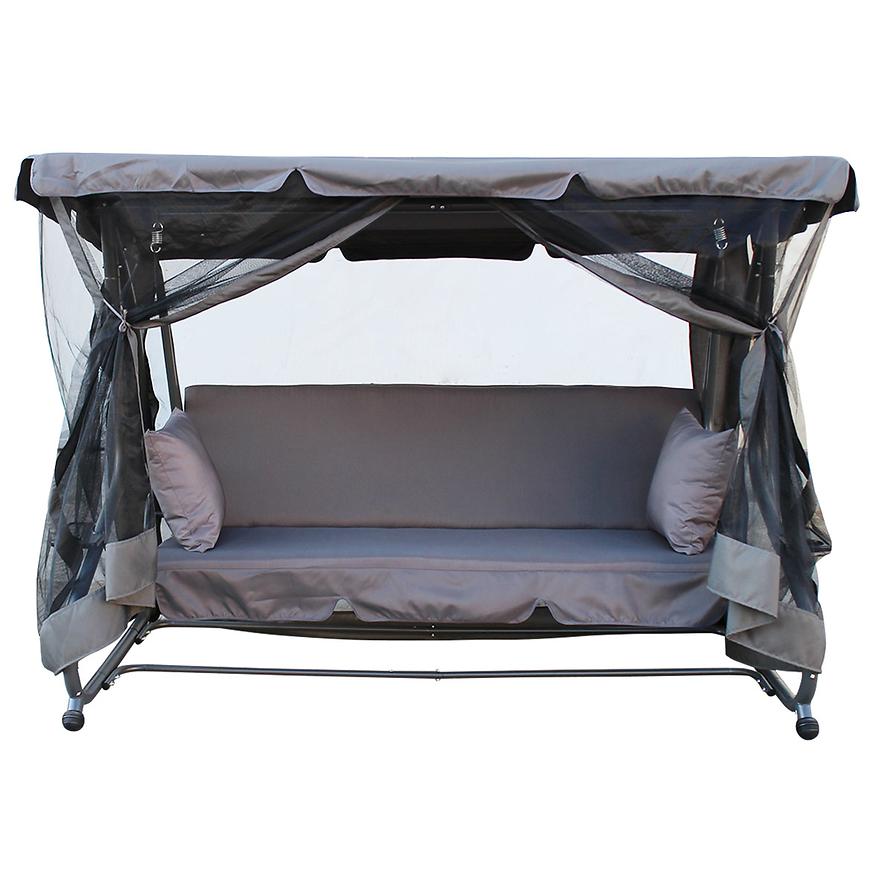 Zahradní houpačka s moskytiérou šedá