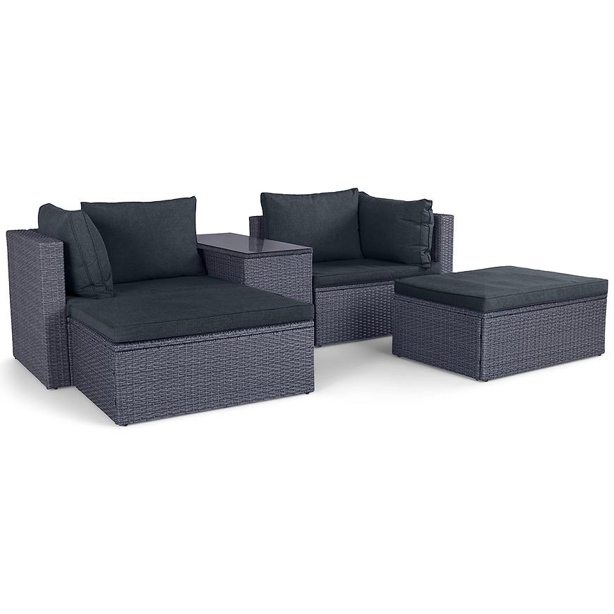 Zahradní sestava z umělého ratanu Centro 5 černá