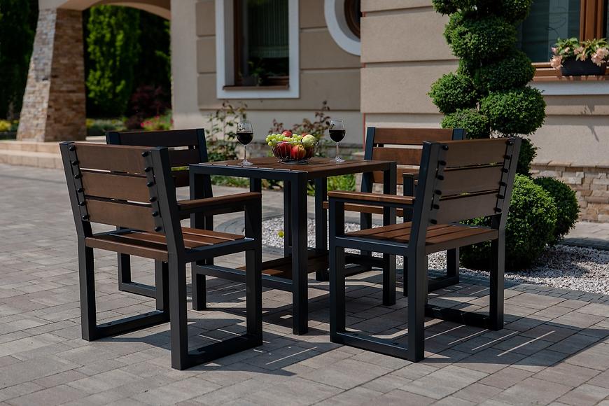 Zahradní souprava Moderní 1 s područkami ořech 73x73x73