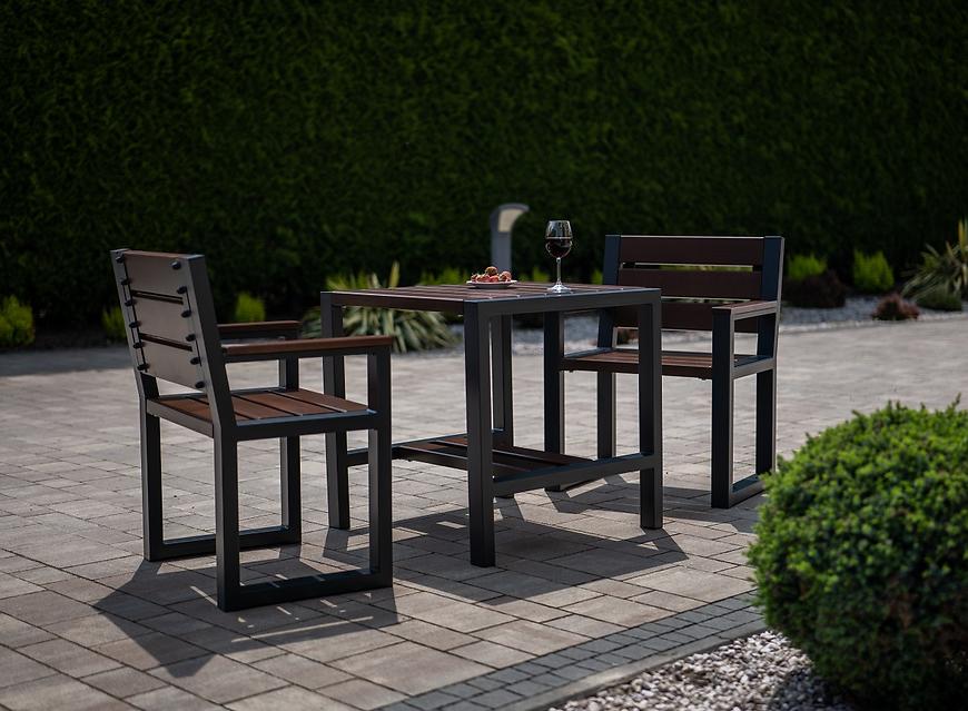 Zahradní souprava Moderní 1 s područkami palisandr 110 cm