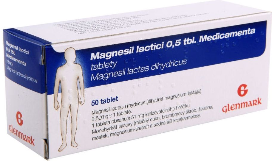 Medicamenta Magnesii lactici 0,5 tbl. 50 tablet