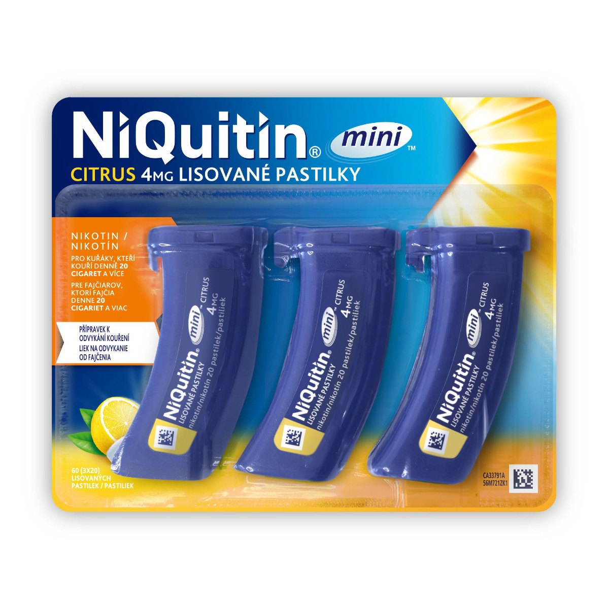Niquitin mini Citrus 4 mg 3x20 lisovaných pastilek